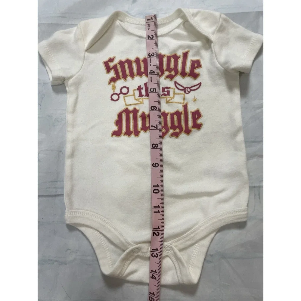 Harry Potter Snuggle This Muggle Baby Ivory Bodysuit  One Piece‎ Sz 3-6 Months